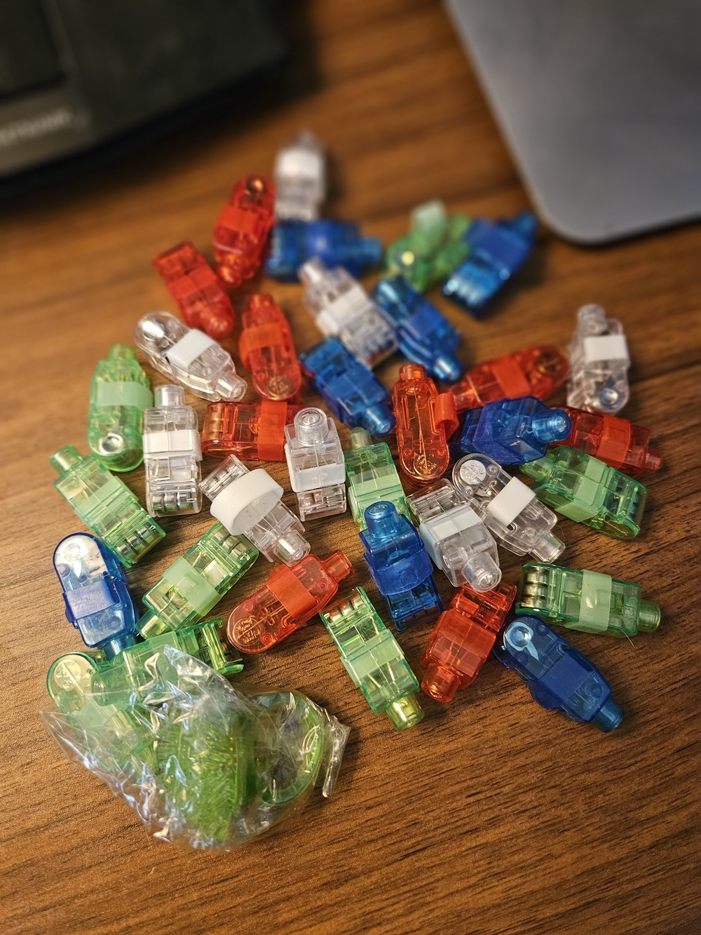 LED Fingertip Light Assortment Lot (36) Plus Bonus Light Up Squishy Ring